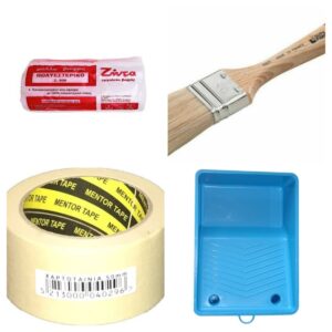ΣΕΤ ΒΑΨΙΜΑΤΟΣ ΡΟΛΛΟ  24CM+ΣΚΑΦΑΚΙ 24 CM+ΠΙΝΕΛΟ 50ρη+ΧΑΡΤΟΤΑΙΝΙΑ 50Μ*5cm