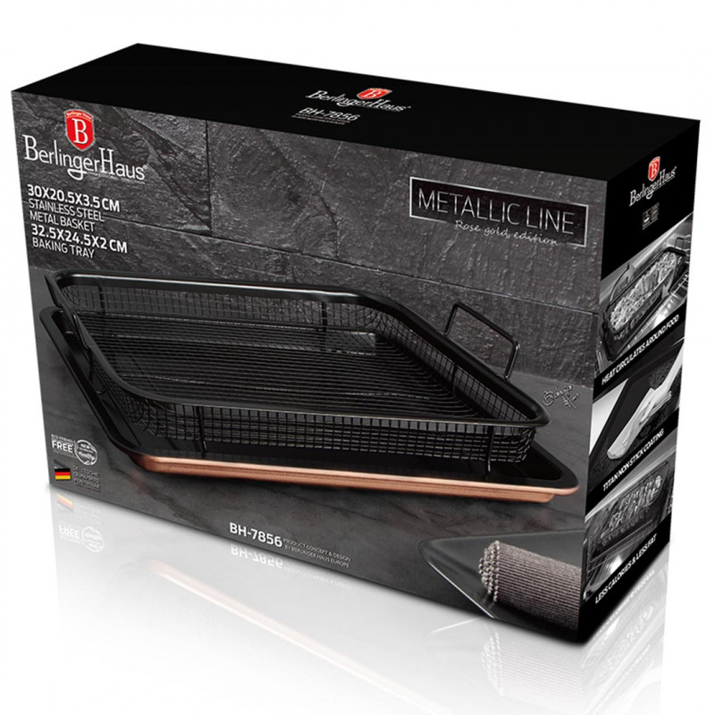 Βerlinger Haus Ταψί για τηγάνισμα χωρίς λάδι στο φούρνο Metallic Line Rose Gold Edition BH-7856 - Image 4
