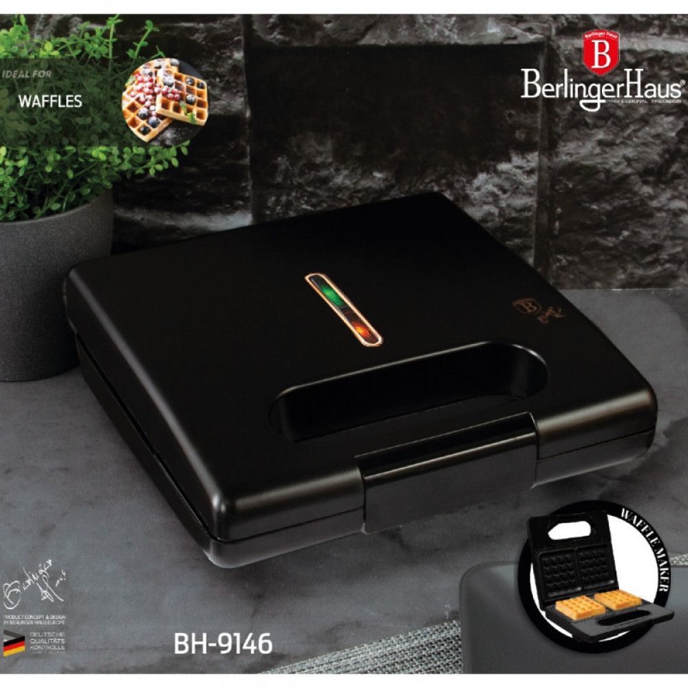 Ηλεκτρική Βαφλιέρα 780W Black Rose Collection Berlinger Haus BH-9146 - Image 5