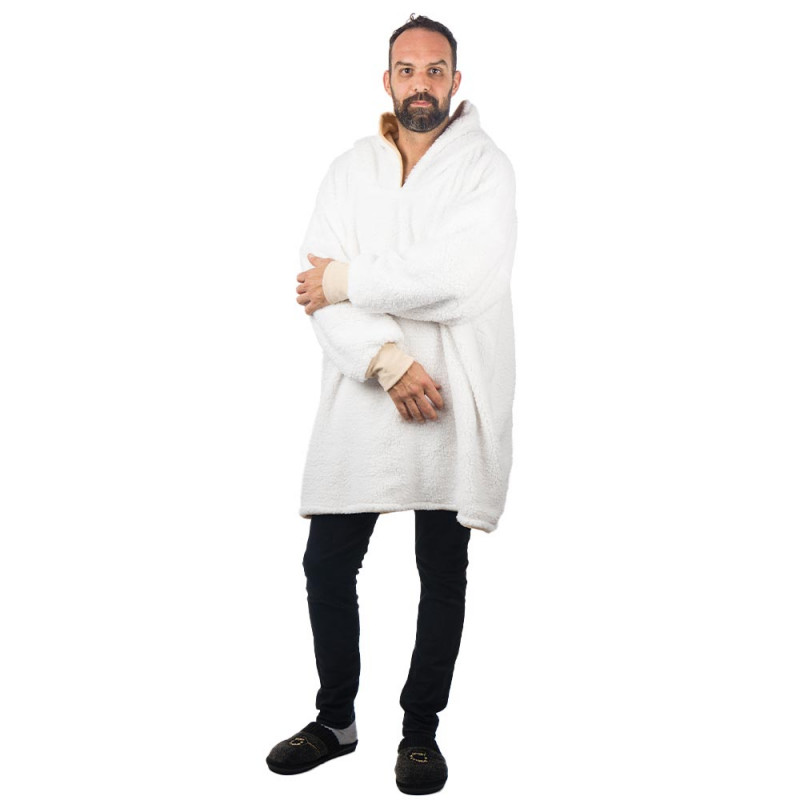 HomeVero Comfort Blanket Βελούδινη Oversized Μπλούζα – Κουβέρτα HV-CB-B Μπέζ - Image 6