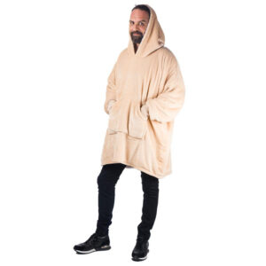 HomeVero Comfort Blanket Βελούδινη Oversized Μπλούζα – Κουβέρτα HV-CB-B Μπέζ - Image 5