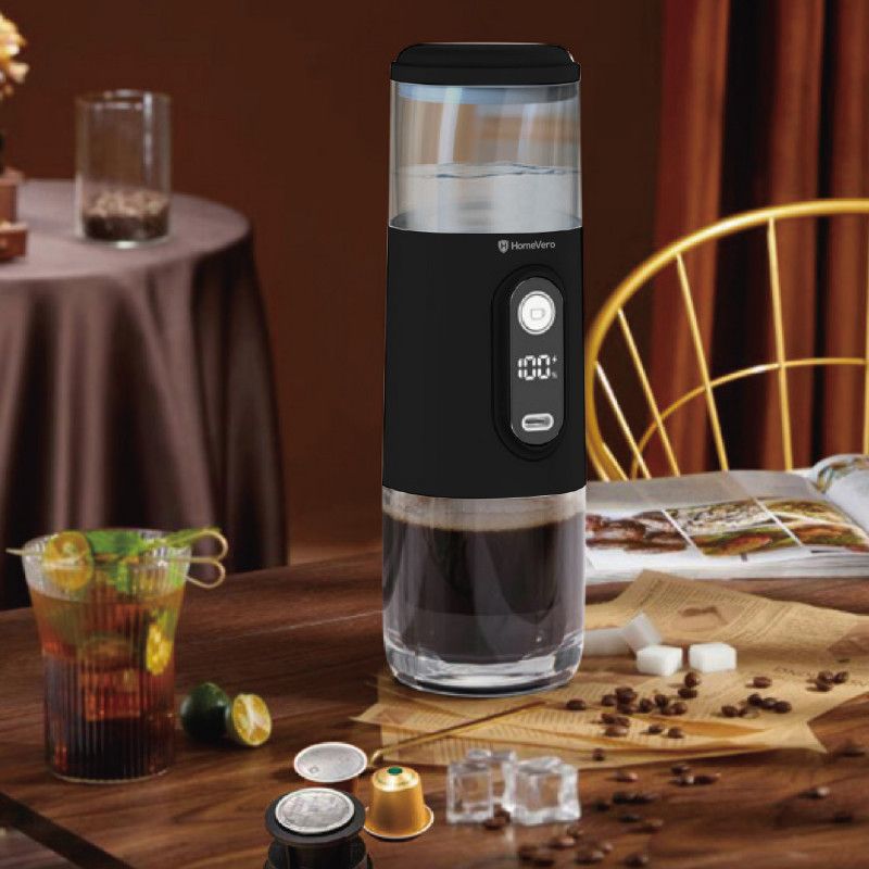 Φορητή Μηχανή Espresso σε μαύρο χρώμα - Portable Espresso Maker HomeVero HV-PEM5B - Image 2