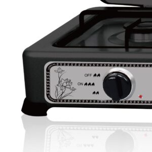 Εστία Τριπλή Υγραερίου Μαύρη Lexical LGS-2813-2 - Image 3