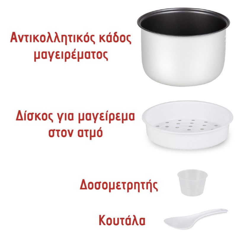 Βραστήρας Ρυζιού & Ατμομάγειρας 2 σε 1 Beper P101VAP002 - Image 3