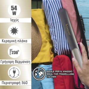 Alternative view of Πρέσσα - Ισιωτική μαλλιών με κεραμικές πλάκες 54W Beper P301PIS200