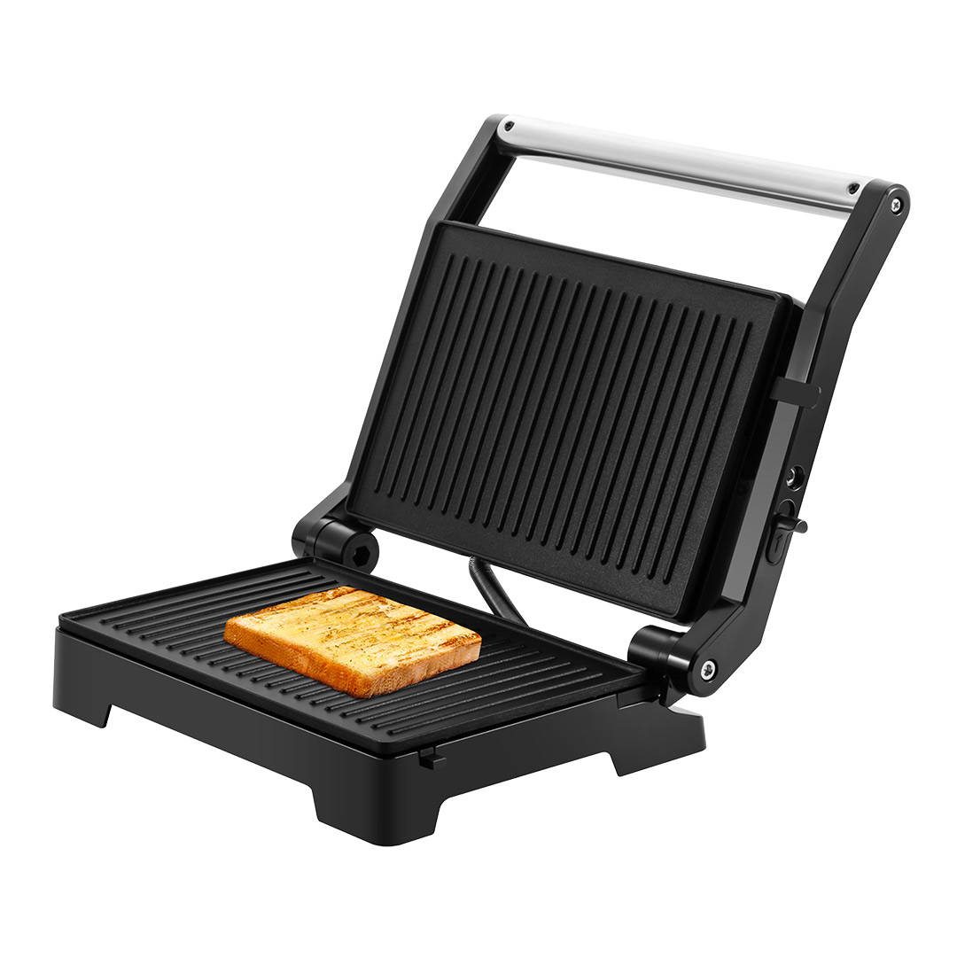 Royalty Line Grill-Τοστιέρα RL-PM1000-BLK με άνοιγμα πλακών 180° Μαύρη