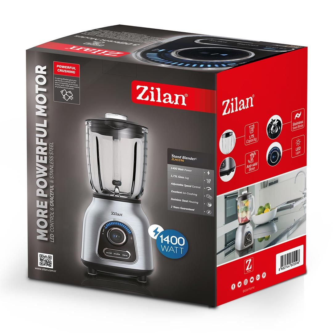 Zilan Μπλέντερ με γυάλινη κανάτα 1,75L 1400W ZLN5596 - Image 2