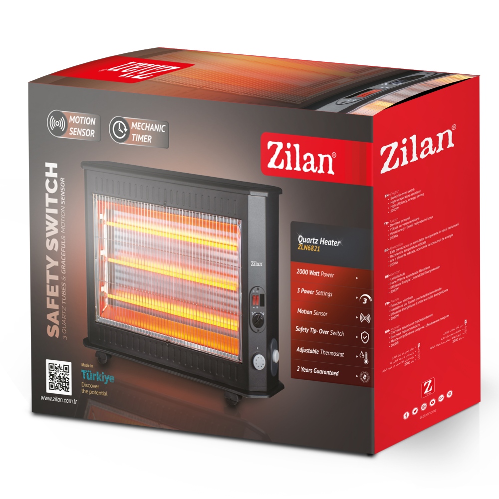 Ζilan Σόμπα Χαλαζία με θερμοστάτη και ERP 2000W ZLN6821 - Image 3