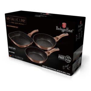 Berlinger Haus Σετ Αντικολλητικά Τηγάνια 3τμχ. Rose Gold Edition BH-1279NF - Image 3