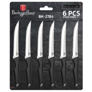 Berlinger Haus Σετ μαχαίρια μπριζόλας (steak) 6 τμχ Metallic Line Shiny Black Edition BH-2784 - Image 6