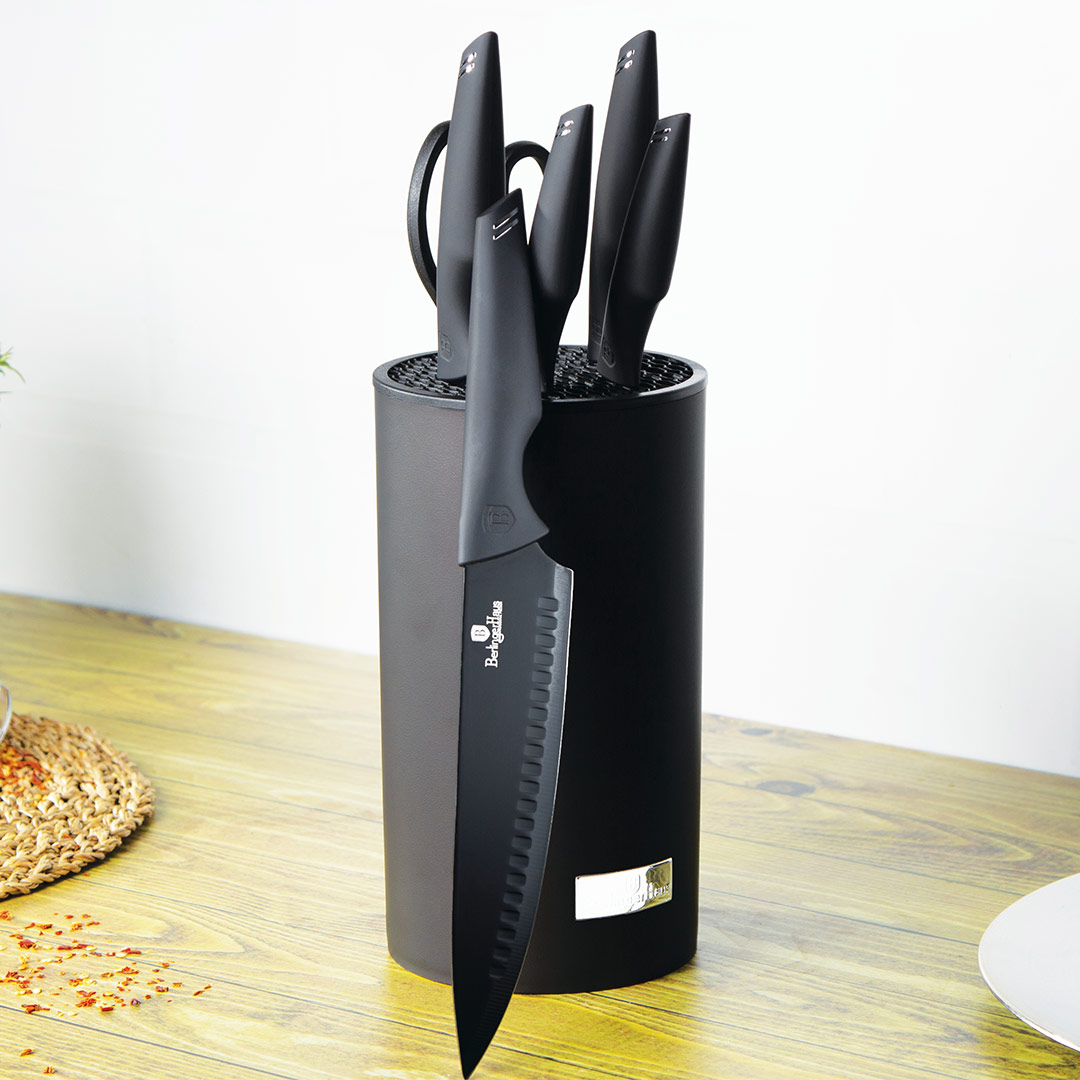 Berlinger Haus Σετ μαχαίρια 7 τμχ. με βάση στήριξης Black Silver Collection BH-2796 - Image 3