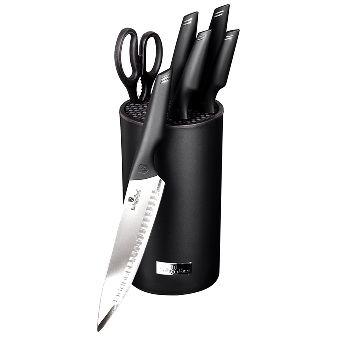 Berlinger Haus Σετ μαχαίρια 7 τμχ. με βάση στήριξης Black Silver Collection BH-2796