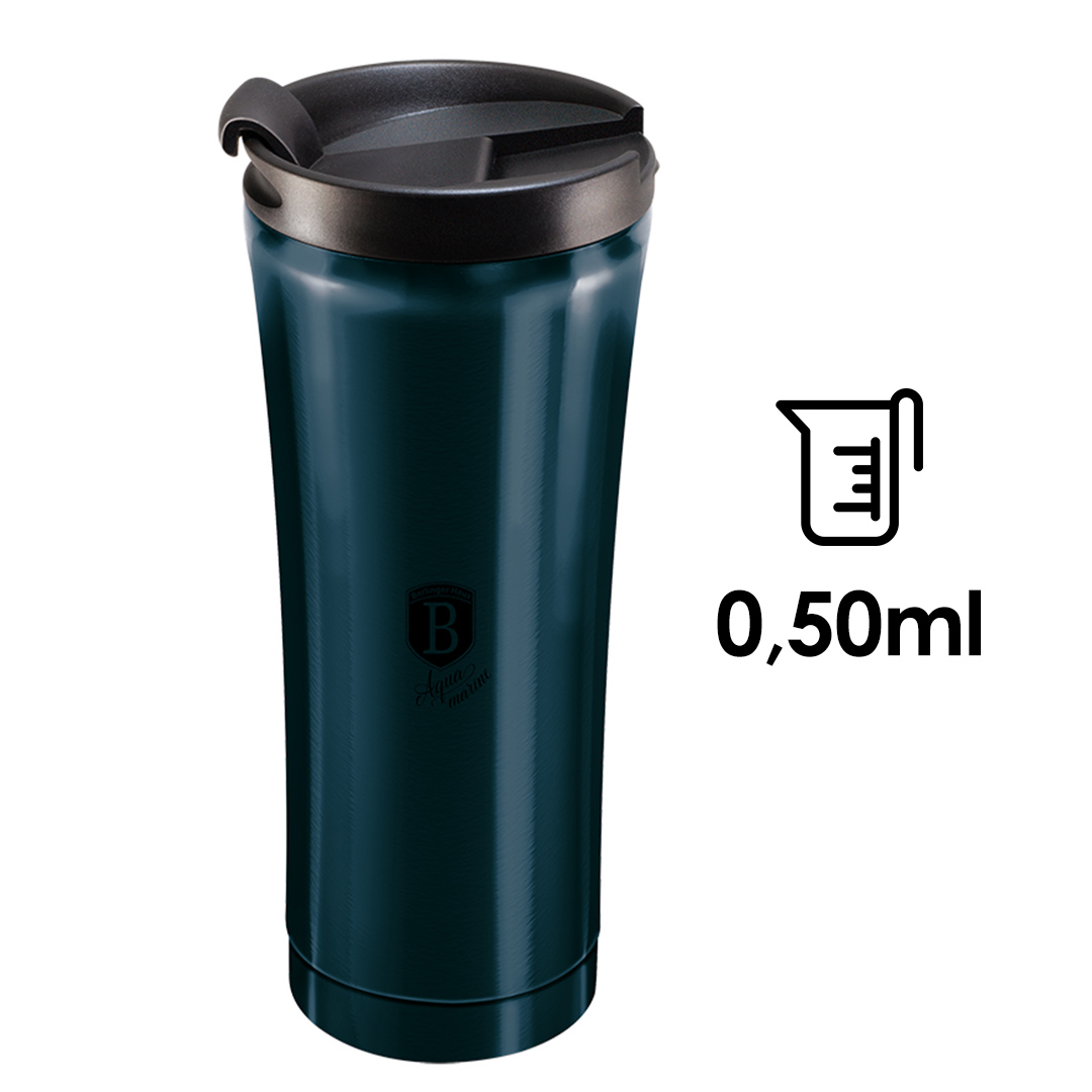 Berlinger Haus Θερμός - Παγούρι Καφέ 0,5L Metallic Line Aquamarine Edition BH-6411A - Image 2