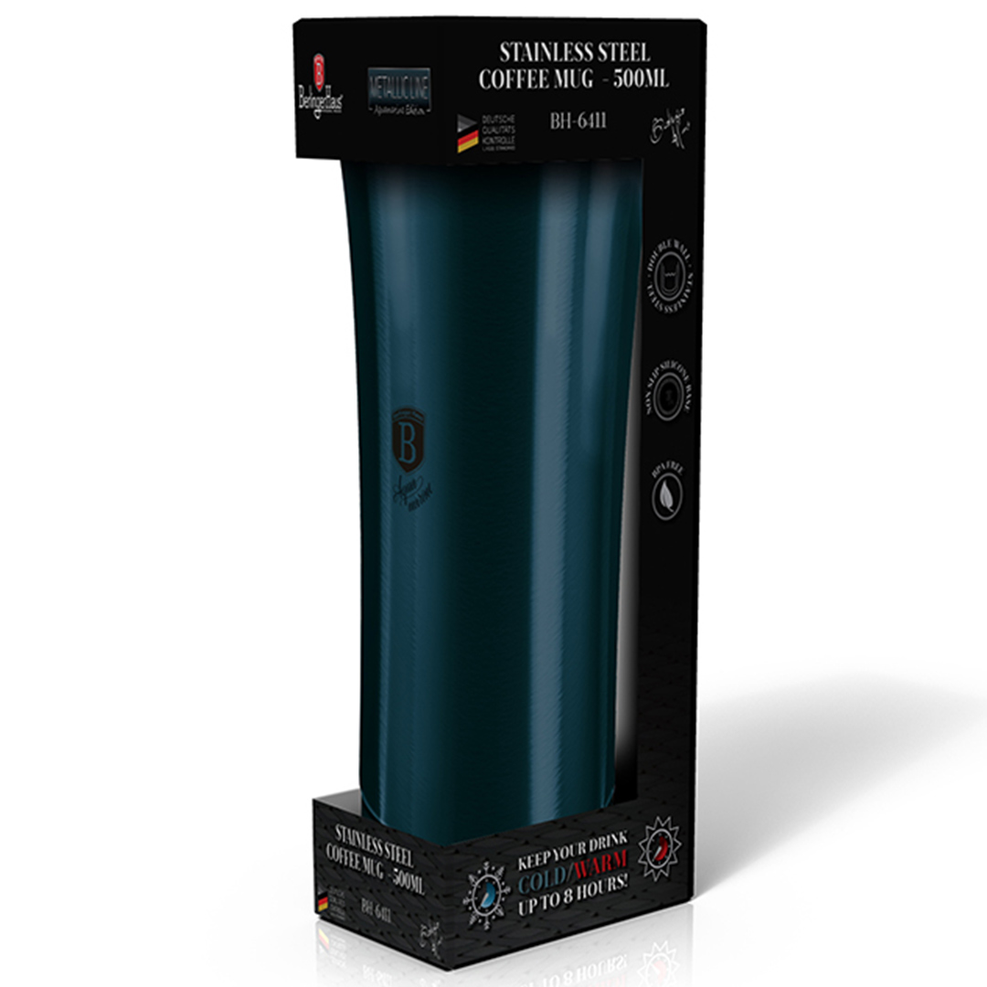 Berlinger Haus Θερμός - Παγούρι Καφέ 0,5L Metallic Line Aquamarine Edition BH-6411A - Image 8
