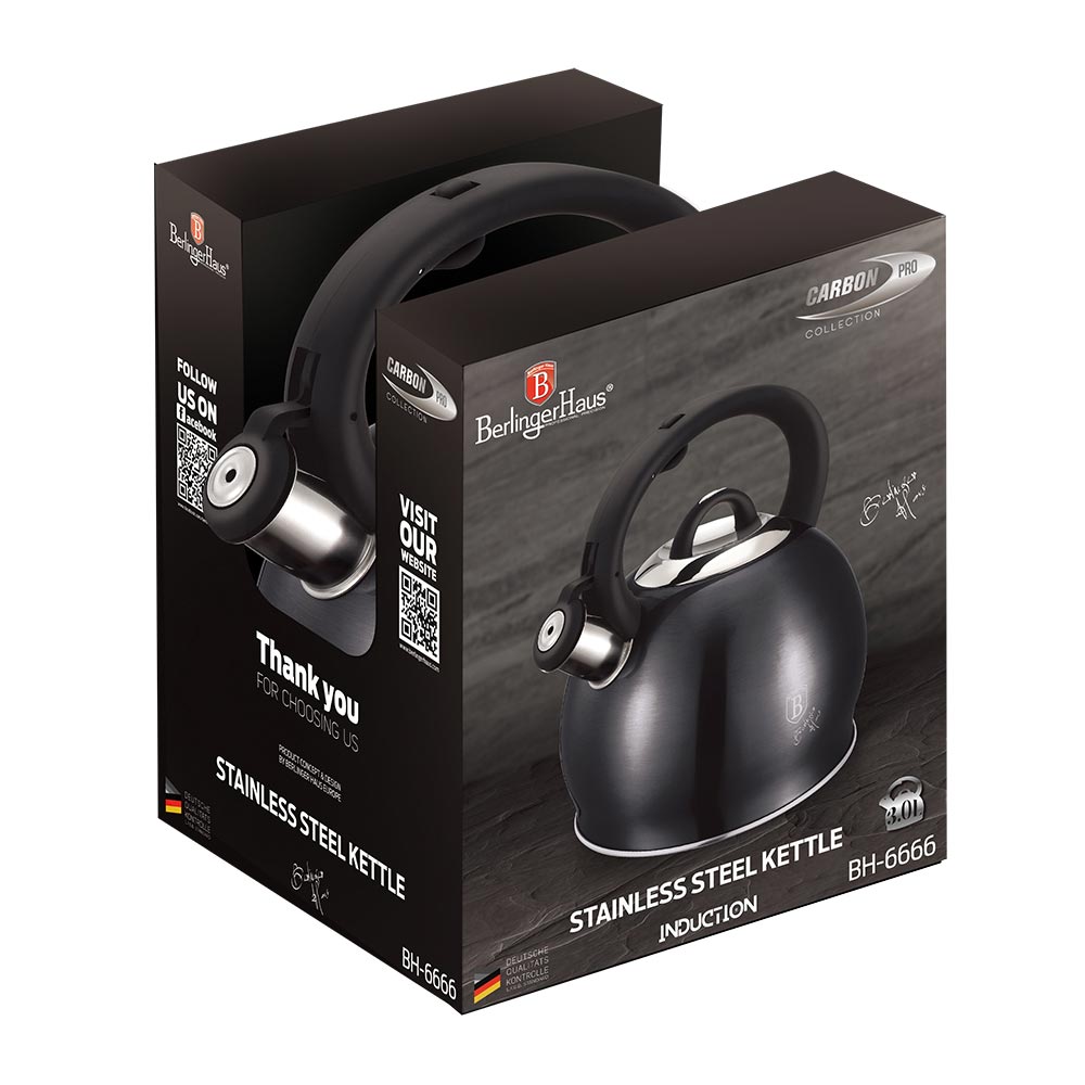 Berlinger Haus Βραστήρας - Τσαγιέρα από Ανοξείδωτο Ατσάλι Ανθρακί BH-6666 - Image 2