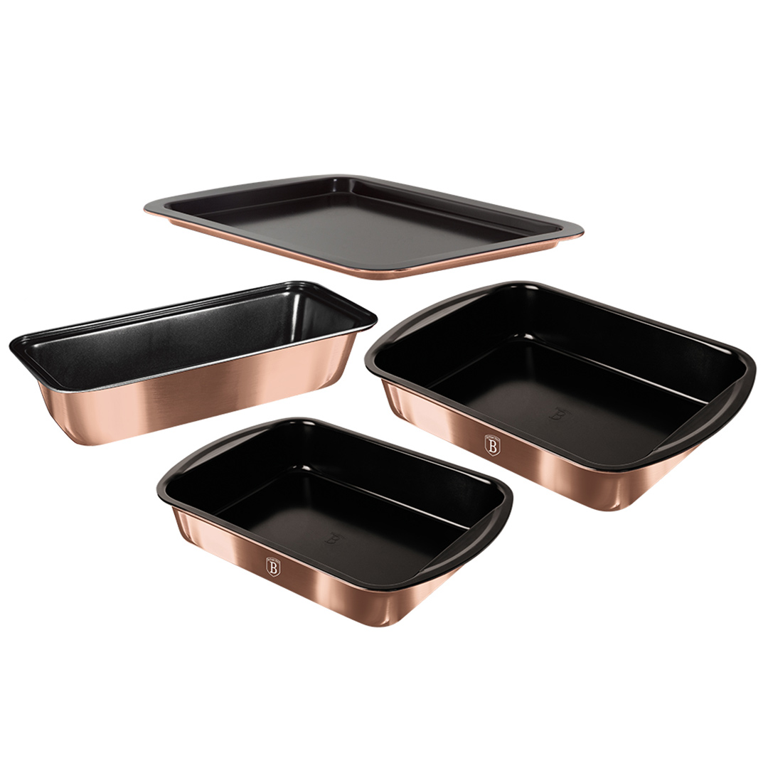 Berlinger Haus Σετ Αντικολλητικά Ταψιά 4 τμχ Metallic Line Rose Gold Edition BH-7621