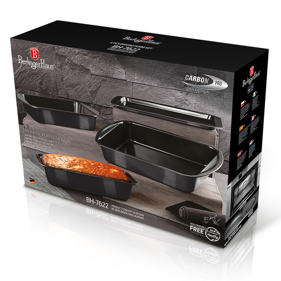 Berlinger Haus Σετ Αντικολλητικά Ταψιά 4 τμχ Metallic Line Carbon Pro Edition Edition BH-7622 - Image 2