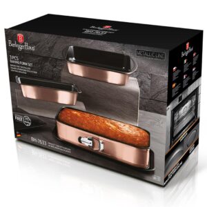 Berlinger Haus Σετ Αντικολλητικά Ταψιά 3 τμχ Metallic Line Rose Gold Edition BH-7633 - Image 3