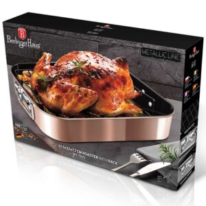 Berlinger Haus Αντικολλητικό Ταψί με σχάρα Metallic Line Rose Gold Edition BH-7845 - Image 4