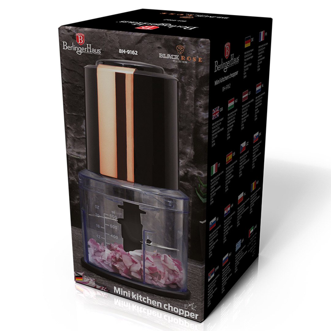 Berlinger Haus Πολυκόφτης - Multi 0.6L 300W με έξτρα καπάκι αποθήκευσης Black Rose Collection BH-9162A - Image 9