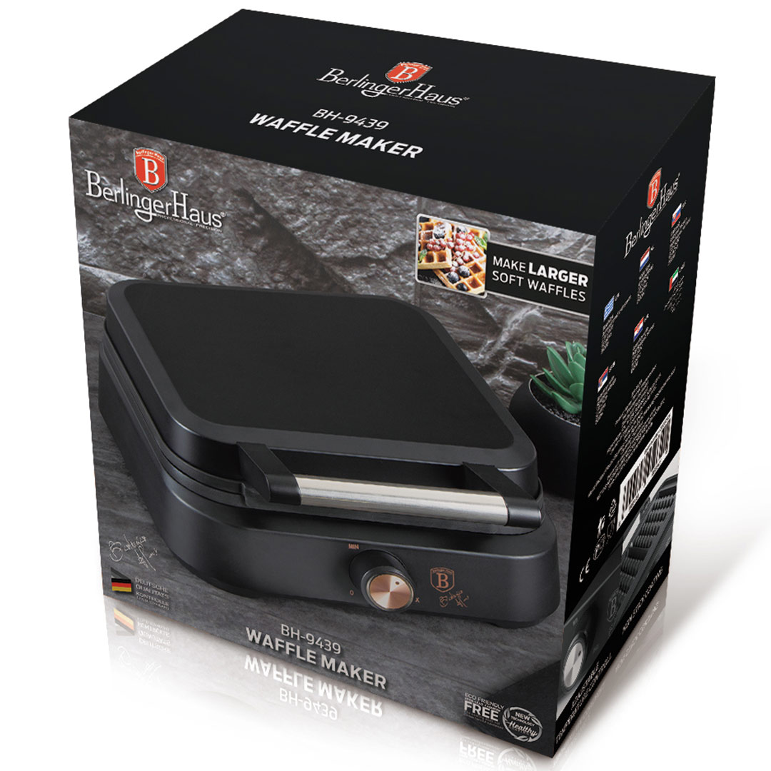 Berlinger Haus Ηλεκτρική Βαφλιέρα XL 780W Black Rose Collection BH-9439 - Image 8