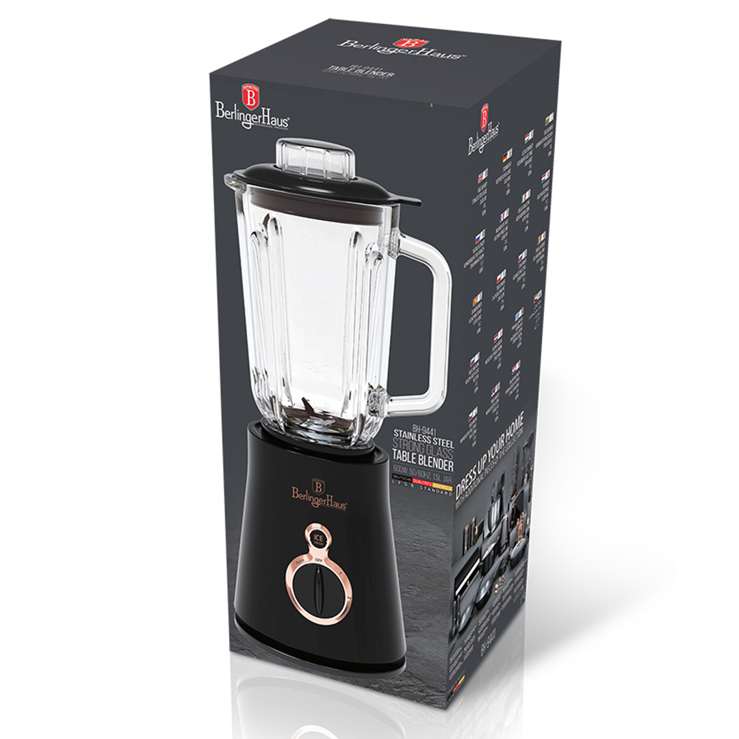 Berlinger Haus Μπλέντερ με γυάλινη κανάτα 1,5L Black Rose Edition BH-9441 - Image 3