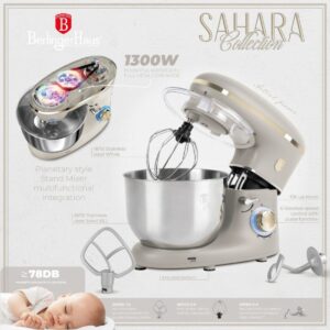 Berlinger Haus Επιτραπέζιο μίξερ - Κουζινομηχανή  με κάδο 6lt από ανοξείδωτο ατσάλι 18/10 1300W Sahara Collection BH-9510 - Image 3