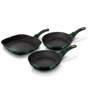 Berlinger Haus Σετ Αντικολλητικά Τηγάνια 3τμχ. Emerald Collection BH-6167F