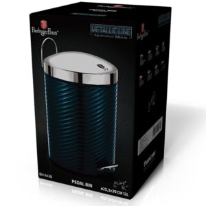 Κάδος Aπορριμμάτων με Πεντάλ 12L Aquamrine Edition Berlinger Haus BH-6436 - Image 2