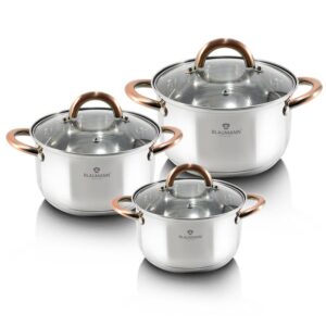 Blaumann Σετ 3 κατσαρόλες με γυάλινα καπάκια Gourmet Line BL-3247