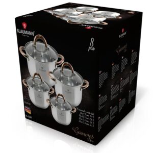 Blaumann Σετ 4 κατσαρόλες με γυάλινα καπάκια Gourmet Line BL-3248 - Image 2