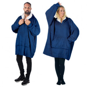 HomeVero Comfort Blanket Βελούδινη Oversized Μπλούζα – Κουβέρτα HV-CB-NB Μπλε - Image 2