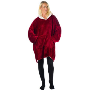 HomeVero Comfort Blanket Βελούδινη Oversized Μπλούζα – Κουβέρτα HV-CB-R Κόκκινο - Image 2