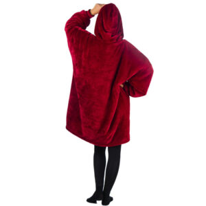 HomeVero Comfort Blanket Βελούδινη Oversized Μπλούζα – Κουβέρτα HV-CB-R Κόκκινο - Image 5