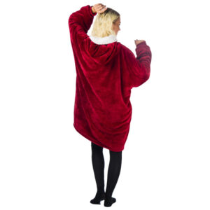 HomeVero Comfort Blanket Βελούδινη Oversized Μπλούζα – Κουβέρτα HV-CB-R Κόκκινο - Image 3
