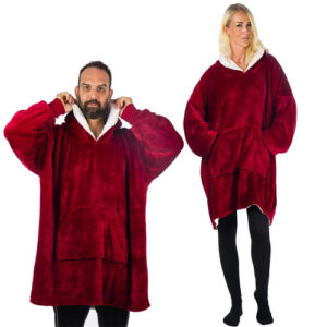 HomeVero Comfort Blanket Βελούδινη Oversized Μπλούζα – Κουβέρτα HV-CB-R Κόκκινο
