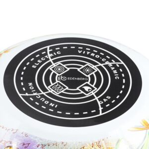 Edenberg Σετ αντικολλητικές κατσαρόλες με γυάλινα καπάκια και βραστήρας 7 τμχ με σχέδιο τοπίο EB-1861 - Image 2