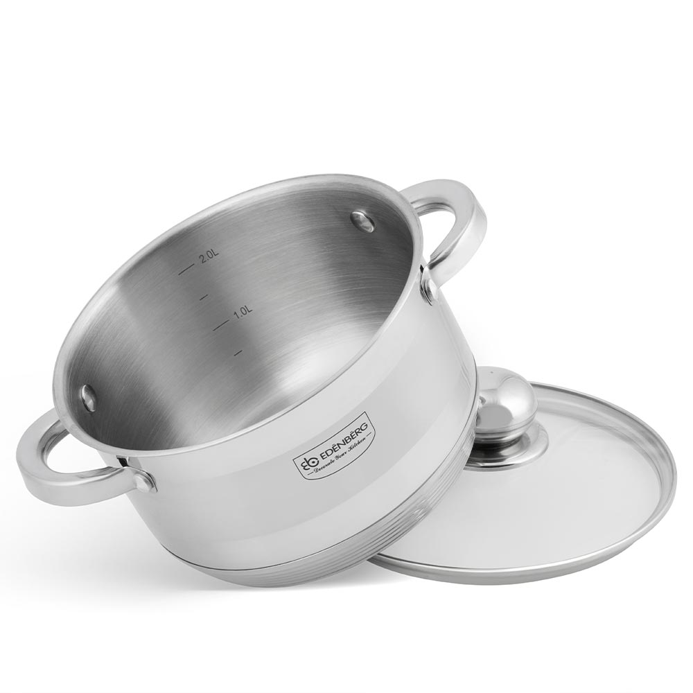 Edenberg Κατσαρολάκι 18cm με γυάλινο καπάκι EB-3004 - Image 3