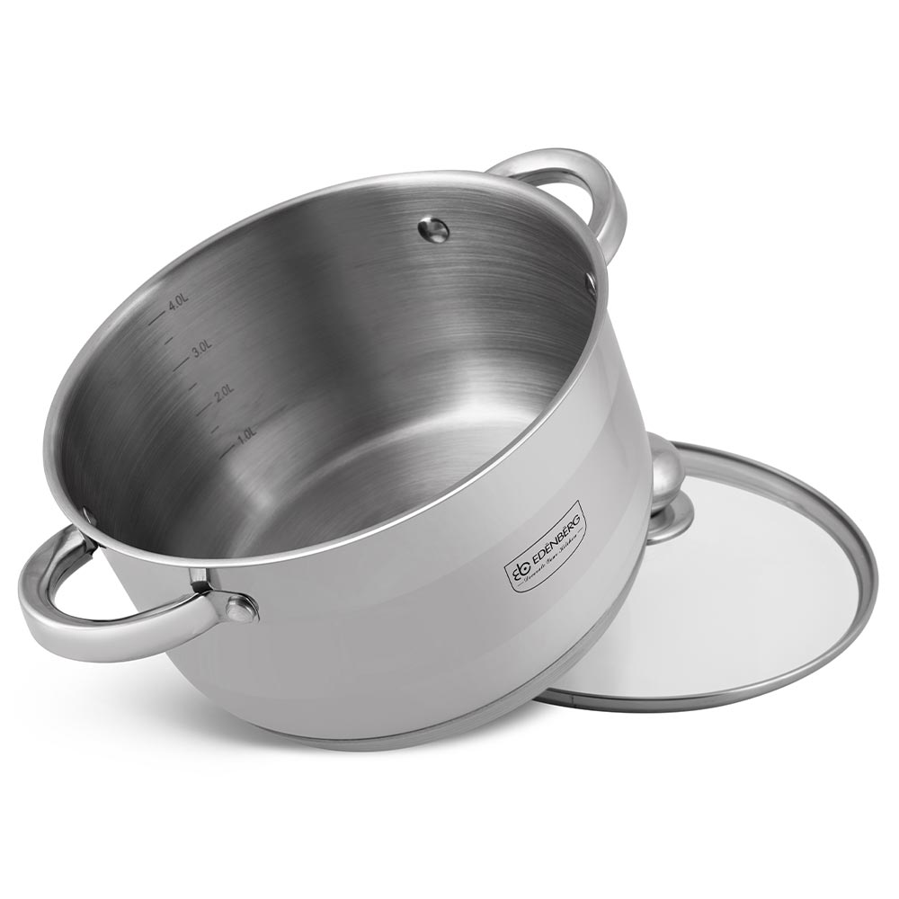 Edenberg Κατσαρόλα 22cm με γυάλινο καπάκι EB-3006 - Image 3
