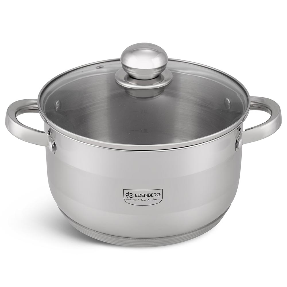 Edenberg Κατσαρόλα 22cm με γυάλινο καπάκι EB-3006