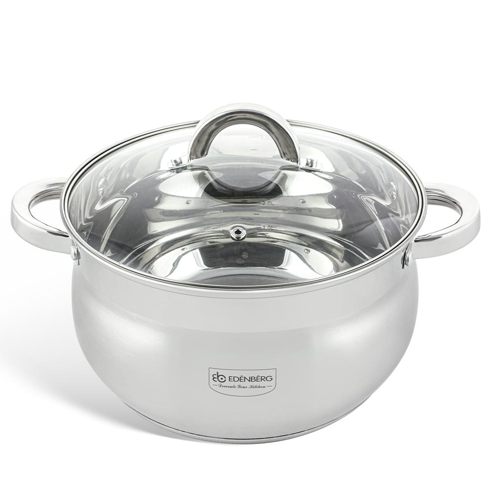 Edenberg Κατσαρόλα 20cm με γυάλινο καπάκι EB-3725