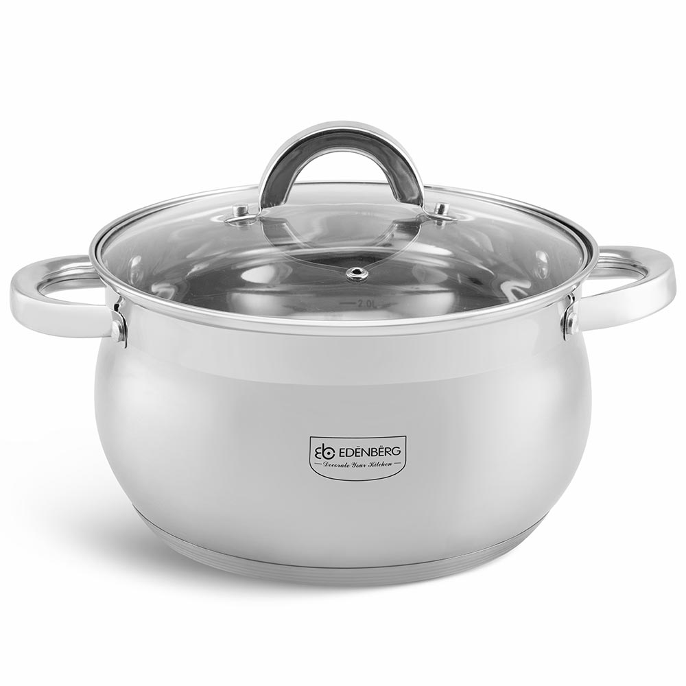Edenberg Κατσαρόλα 22cm με γυάλινο καπάκι EB-3726