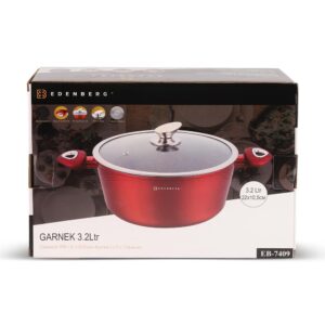 Edenberg Αντικολλητική κατσαρόλα 22cm με γυάλινο καπάκι EB-7409 - Image 6