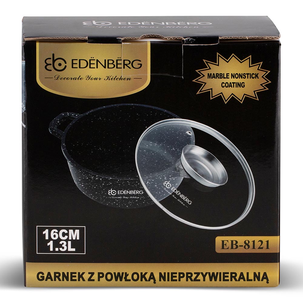 Edenberg Κατσαρολάκι 16cm με γυάλινο καπάκι EB-8121 - Image 4
