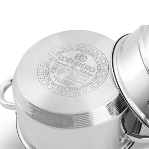 Σετ κατσαρόλα - ατμομάγειρας δυο επιπέδων 18cm με γυάλινο καπάκι Edenberg EB-8902 - Image 3