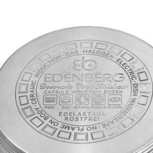 Edenberg Σετ αντικολλητικά μαγειρικά σκεύη από ανοξείδωτο ατσάλι12 τμχ EB-4043 - Image 2