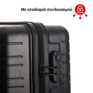 Ferellino Σετ βαλίτσες ταξιδιού σκληρές 3 τμχ σε μαύρο χρώμα με 4 τροχούς Diamant FF0107113-001 - Image 4