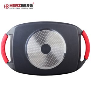 Herzberg Αντικολλητική Πλάκα Ψησίματος 47x29εκ. με Αποσπώμενες Λαβές HG-7047-GP - Image 4