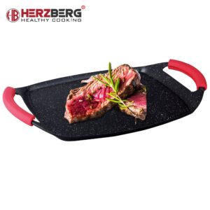 Herzberg Αντικολλητική Πλάκα Ψησίματος 47x29εκ. με Αποσπώμενες Λαβές HG-7047-GP - Image 2