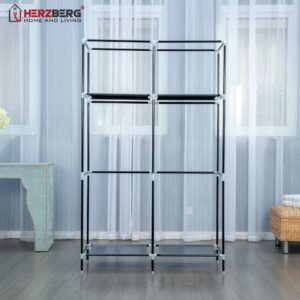 Herzberg Φορητή Υφασμάτινη Ντουλάπα Μαύρη HG-8012-BLK - Image 4